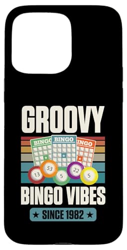 Groovy Bingo Vibes Seit 1982 Bingo Geburtstag Geburtsjahr Hülle für iPhone 15 Pro Max von Matching Retro Bingo Squad Birthday Party Supplies