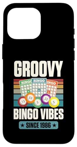Groovy Bingo Vibes Seit 1986 Bingo Geburtstag Geburtsjahr Hülle für iPhone 16 Pro Max von Matching Retro Bingo Squad Birthday Party Supplies