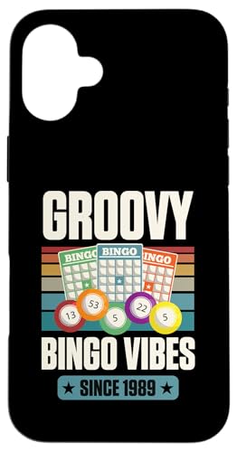 Groovy Bingo Vibes Seit 1989 Bingo Geburtstag Geburtsjahr Hülle für iPhone 16 Plus von Matching Retro Bingo Squad Birthday Party Supplies