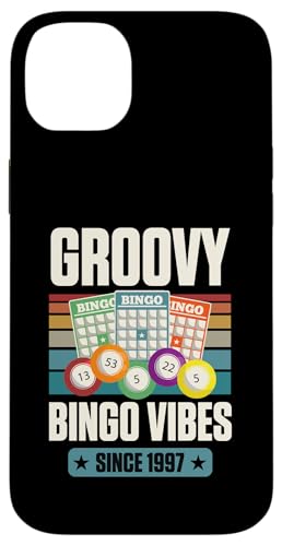 Groovy Bingo Vibes Seit 1997 Bingo Geburtstag Geburtsjahr Hülle für iPhone 14 Plus von Matching Retro Bingo Squad Birthday Party Supplies
