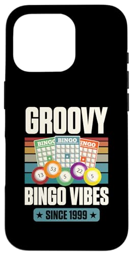 Groovy Bingo Vibes Seit 1999 Bingo Geburtstag Geburtsjahr Hülle für iPhone 16 Pro von Matching Retro Bingo Squad Birthday Party Supplies