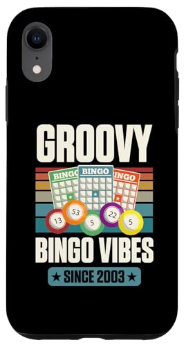 Groovy Bingo Vibes Seit 2003 Bingo Geburtstag Geburtsjahr Hülle für iPhone XR von Matching Retro Bingo Squad Birthday Party Supplies