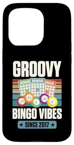 Groovy Bingo Vibes Seit 2017 Bingo Geburtstag Geburtsjahr Hülle für iPhone 15 Pro von Matching Retro Bingo Squad Birthday Party Supplies