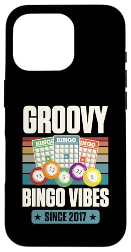 Groovy Bingo Vibes Seit 2017 Bingo Geburtstag Geburtsjahr Hülle für iPhone 16 Pro von Matching Retro Bingo Squad Birthday Party Supplies