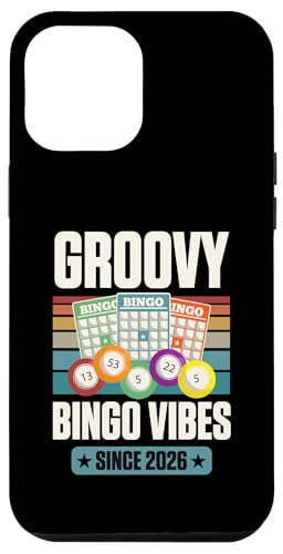 Groovy Bingo Vibes Seit 2026 Bingo Geburtstag Geburtsjahr Hülle für iPhone 12 Pro Max von Matching Retro Bingo Squad Birthday Party Supplies