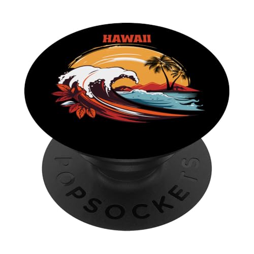 Hawaii Beach Urlaub Surfen PopSockets Klebender PopGrip Hawaii Beach Urlaub Surfen PopSockets Klebender PopGrip von Matching Trip Palm Trees and Sunsets