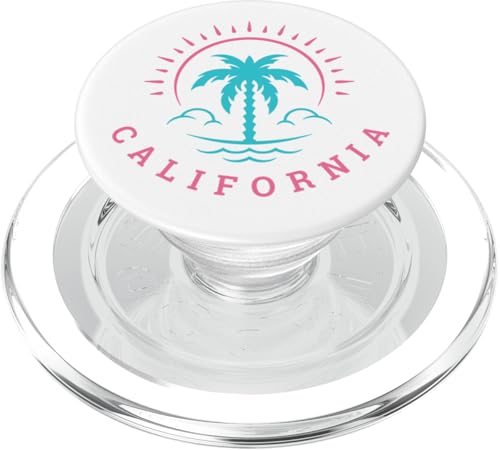 Retro California Sommer Strand Urlaub PopSockets PopGrip für MagSafe von Matching Trip Palm Trees and Sunsets