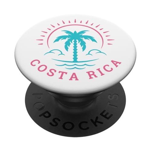 Retro Costa Rica Sommer Strandurlaub PopSockets Klebender PopGrip von Matching Trip Palm Trees and Sunsets