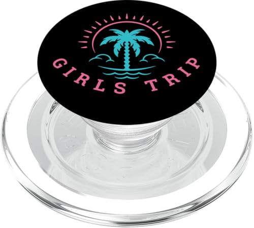 Retro Mädchen Ausflug Sommer Strand Urlaub PopSockets PopGrip für MagSafe von Matching Trip Palm Trees and Sunsets
