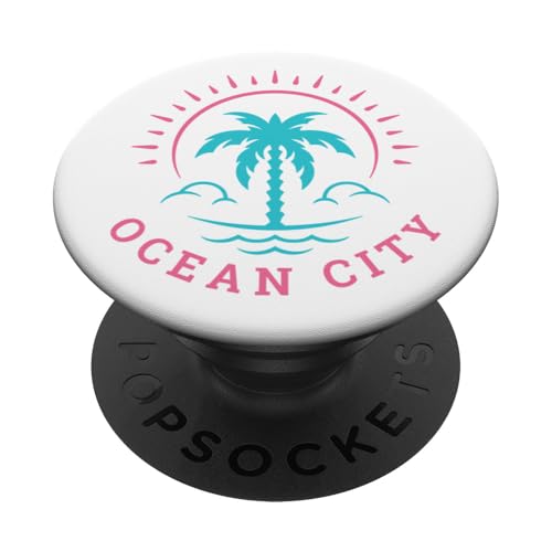 Retro Ocean City Maryland Sommer Strand Urlaub PopSockets Klebender PopGrip Retro Ocean City Maryland Sommer Strand Urlaub PopSockets Klebender PopGrip von Matching Trip Palm Trees and Sunsets