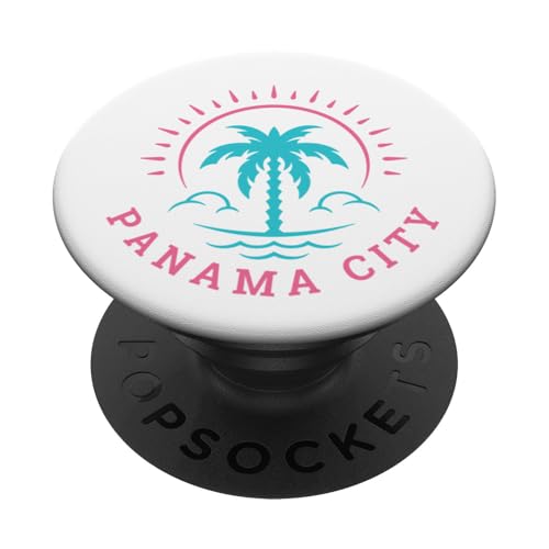 Retro Panama City Florida Sommer Strand Urlaub PopSockets Klebender PopGrip Retro Panama City Florida Sommer Strand Urlaub PopSockets Klebender PopGrip von Matching Trip Palm Trees and Sunsets