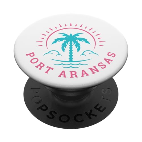 Retro Port Aransas TX Texas Sommer Strand Urlaub PopSockets Klebender PopGrip Retro Port Aransas TX Texas Sommer Strand Urlaub PopSockets Klebender PopGrip von Matching Trip Palm Trees and Sunsets