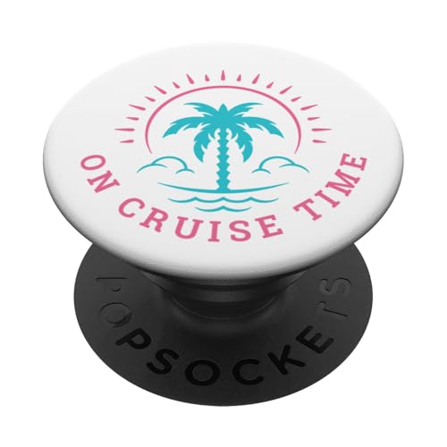 Retro Strandurlaub auf Kreuzfahrt im Sommer PopSockets Klebender PopGrip von Matching Trip Palm Trees and Sunsets