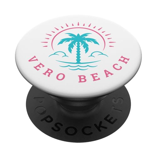 Retro Vero Beach Florida Sommer Strand Urlaub PopSockets Klebender PopGrip Retro Vero Beach Florida Sommer Strand Urlaub PopSockets Klebender PopGrip von Matching Trip Palm Trees and Sunsets
