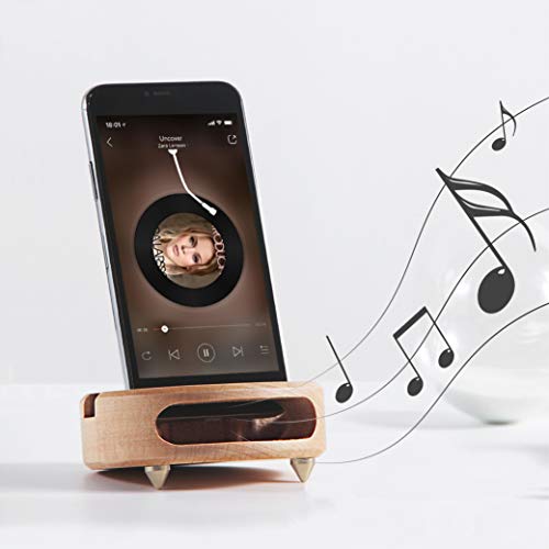 Mate2GO Telefonständer Soundverstärker, Holz Telefonständer für Schreibtisch, Desktop Phone Ständer, Telefon Lautsprecher Verstärker Halter, Mini Pad,Buche von Mate2GO
