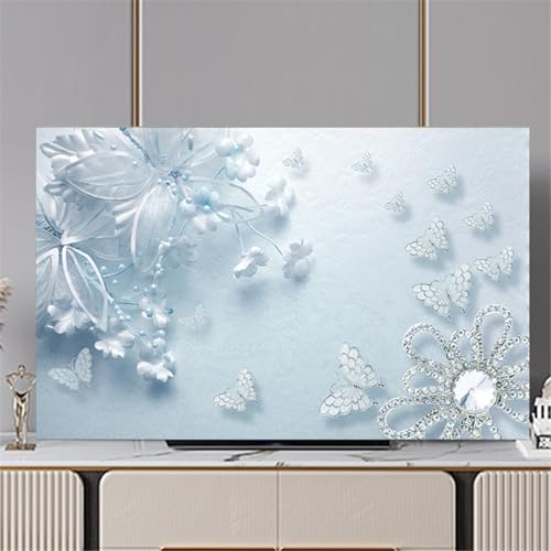Mateju TV-Staubschutz, 32-80 Zoll TV-Abdeckung Staubschutzhülle, 3D Klassiker Druck Hülle Bezug für Fernsehen Schutzhülle, Hängend/Desktop Universa weiche TV-Hülle (40-43 Zoll,Schmetterling) von Mateju