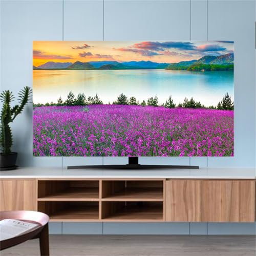 Mateju TV-Staubschutz, 32-85-Zol TV-Abdeckung Waschbar Staubschutzhülle, Hülle Bezug für Kristallsamt Künstlerische Blumen, Hängend/Desktop Universa Weiche TV-Hülle (58-60 Zoll,Blumenfelder) von Mateju