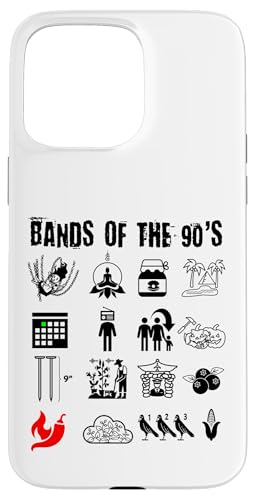 Lustige nerdige ikonische Alternative Rock Bands der 90er Black Hülle für iPhone 15 Pro Max Lustige nerdige ikonische Alternative Rock Bands der 90er Black Hülle für iPhone 15 Pro Max von MathWare