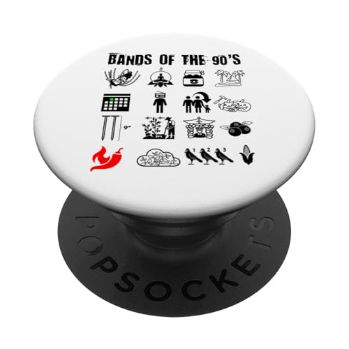 Lustige nerdige ikonische Alternative Rock Bands der 90er Black PopSockets Klebender PopGrip Lustige nerdige ikonische Alternative Rock Bands der 90er Black PopSockets Klebender PopGrip von MathWare