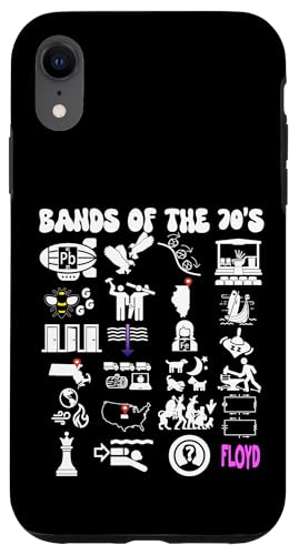 Lustige nerdige ikonische Pop-Rock-Bands der 70er Jahre White Hülle für iPhone XR Lustige nerdige ikonische Pop-Rock-Bands der 70er Jahre White Hülle für iPhone XR von MathWare