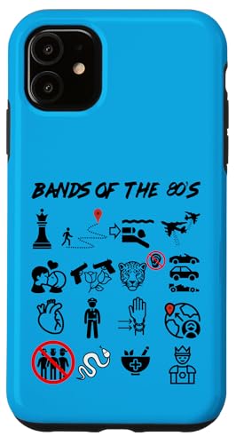 Lustige nerdige ikonische Pop-Rock-Bands der 80er Jahre Schwarz Hülle für iPhone 11 Lustige nerdige ikonische Pop-Rock-Bands der 80er Jahre Schwarz Hülle für iPhone 11 von MathWare