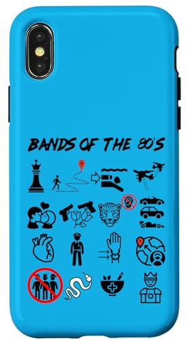 Lustige nerdige ikonische Pop-Rock-Bands der 80er Jahre Schwarz Hülle für iPhone X/XS von MathWare