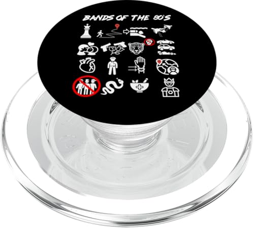 Lustige nerdige ikonische Pop-Rock-Bands der 80er White PopSockets PopGrip für MagSafe Lustige nerdige ikonische Pop-Rock-Bands der 80er White PopSockets PopGrip für MagSafe von MathWare