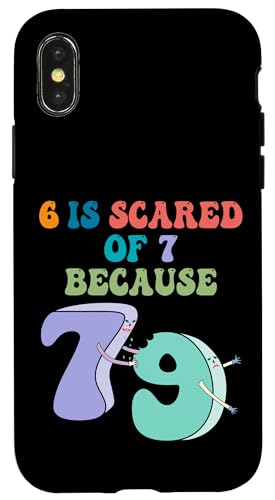 6 hat Angst vor 7, weil 7 aß (8) 9 lustige mathematische Zahlenwitz Hülle für iPhone X/XS von Mathematics Math Lover Gifts