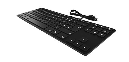 Matias FK308PCBB-DE Aluminum Tenkeyless USB Tastatur Keyboard für PC QWERTZ Deutsch ergonomisch compact 88-Tasten ohne Ziffernblock - Schwarz von Matias