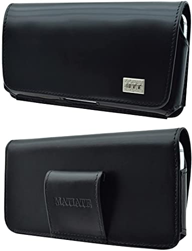 Matiate Original MTT Quertasche kompatibel mit iPhone 13 (6.1") ohne weitere Schutzhülle (nackt) Horizontal Tasche Ledertasche Handytasche Etui mit Gürtelschlaufe* von Matiate