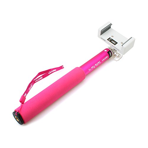 Matin Selfie Pod P5 Selfiestab Monopod ca. 25cm - 100cm Selfiestick Halter für Kameras Smartphones von 5,5cm - 9cm (1/4 Schraube) mit Non-Slip Griff in Pink von Matin