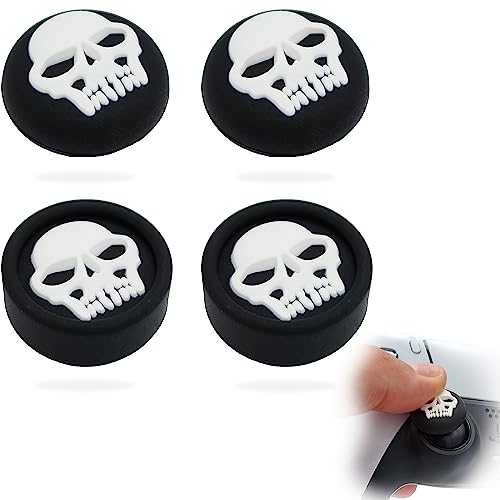 MatoSan® 4X Skull Kappen Thumbstick Grip PS4 PS5 Zubehör für Playstation 5 Controller PS5 Controller Stick Joystick Aufsatz Silikon | Für Xbox One Series PS5 Edge Controller PS4 Zubehör von MatoSan