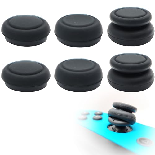 MatoSan® 6X Joystick Kappen Kompatibel mit Nintendo Switch Grip Joy Con Grip Thumbstick Grip Switch Lite OLED Zubehör Thumb Grips Nintendo Switch Daumenkappen | Steam Deck Zubehör Schutz (Schwarz) von MatoSan