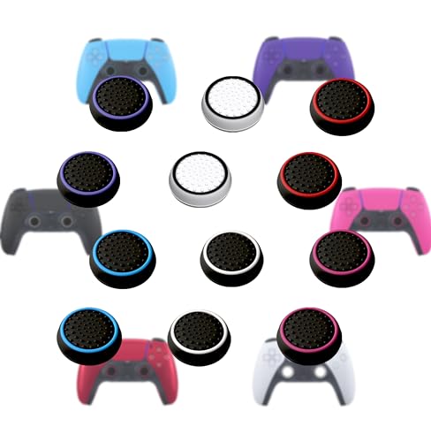 MatoSan® SpaceSan PS5 Thumbstick Kappen Grip Aim Assist auch für Xbox One Series Nintendo Switch Pro Playstation 5 Controller Zubehör PS4 PS5 Controller Zubehör Sticks Joystick Schutz Aufsätze von MatoSan