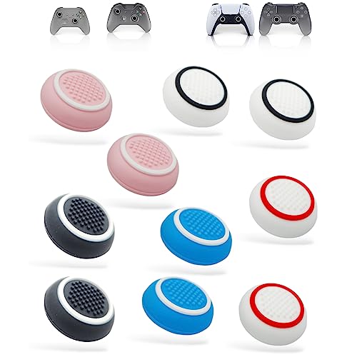 MatoSan® Version 2023 | 10 GripSan Thumbstick Kappen Grip Set Aim Assist Caps für Xbox One Series Steam Deck Playstation 5 Controller Zubehör PS4 PS5 Controller Zubehör Sticks Joystick Aufsätze von MatoSan