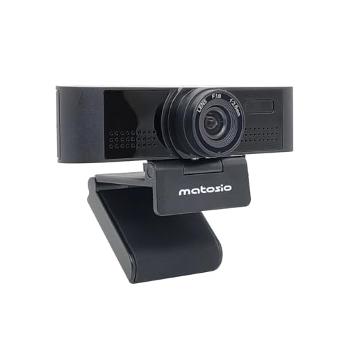 Matosio OwlEye Videokonferenzkamera, 1080P, USB-Webcam mit 2 Konferenzmikrofonen, Rauschunterdrückung, Autofokus, 84 ° Weitwinkel, 4-facher Digitalzoom, kompatibel mit Zoom/MS Teams und OBS-Streaming von Matosio
