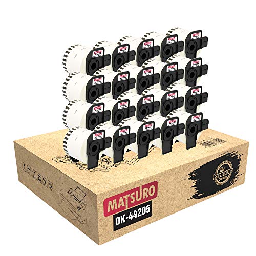 Matsuro Original | Kompatibel Rollen Endlos-Etiketten Ersatz für Brother P-Touch DK-44205 DK44205 (62 mm x 30.48 m | 20-er Pack) von Matsuro