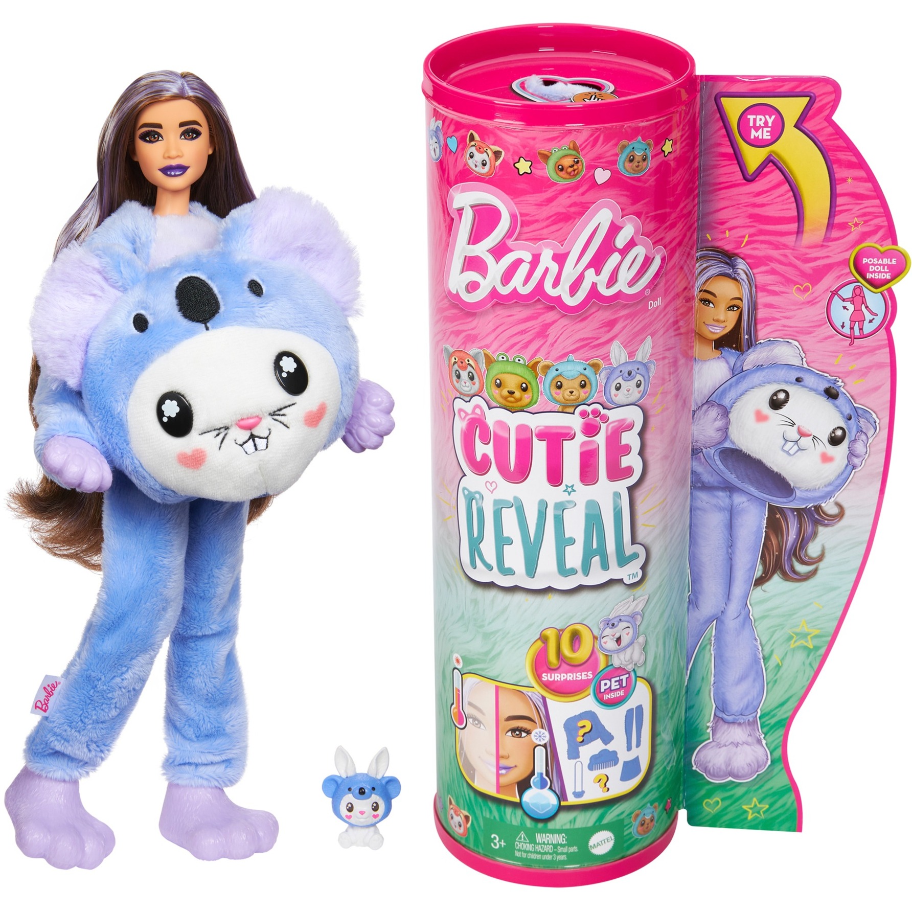 Barbie Cutie Reveal Costume Cuties Serie - Bunny in Koala, Puppe von Mattel