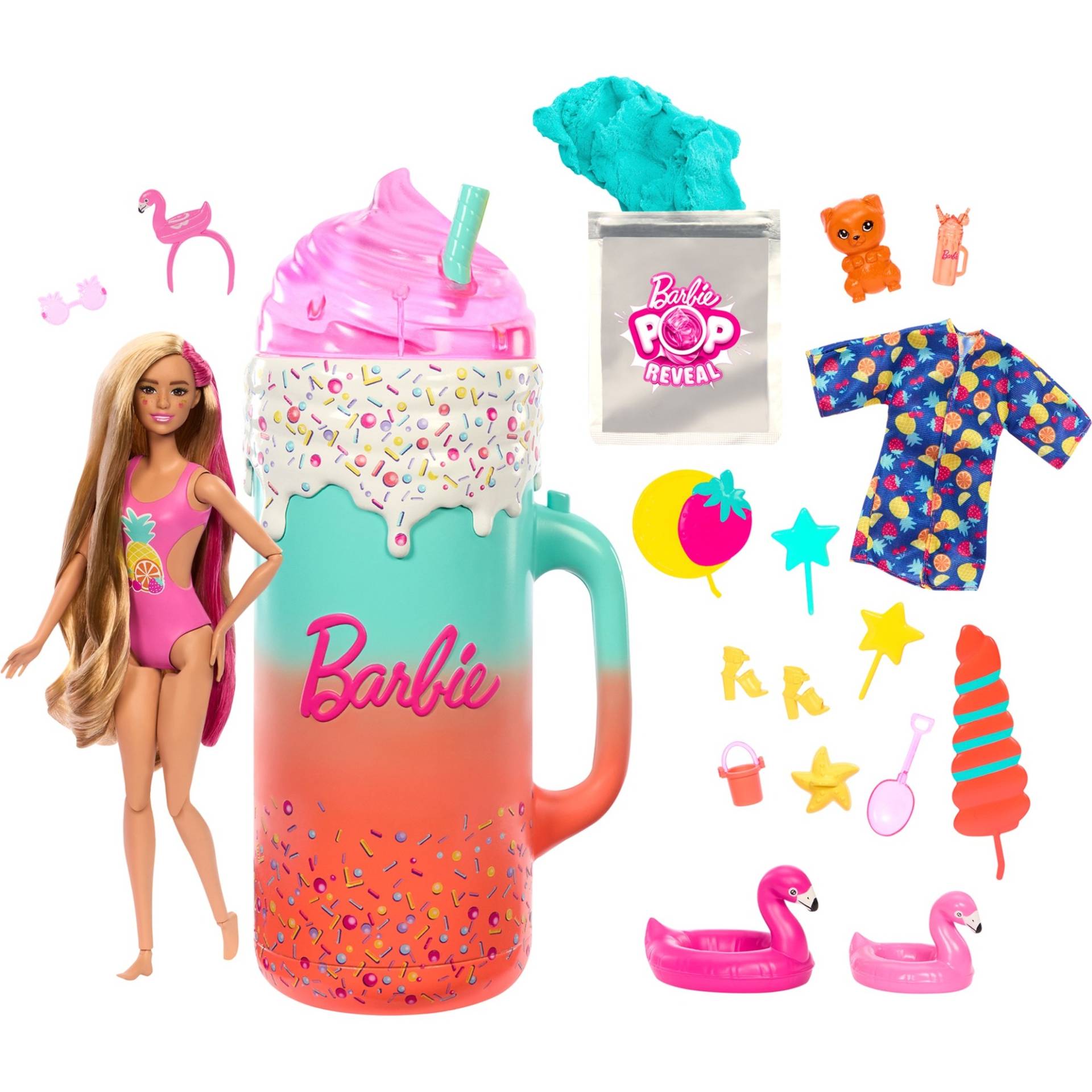 Barbie Pop! Reveal Fruit Series Geschenkset - Tropical Smoothie, Puppe von Mattel