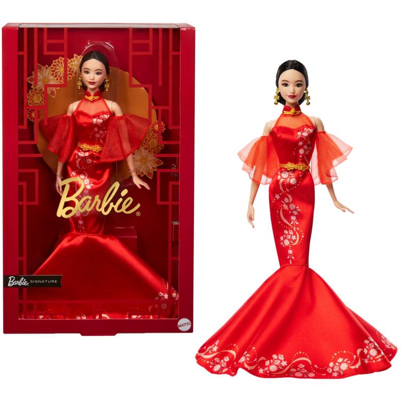 Barbie Signature Lunar New Year mit Qipao und goldenen Accessories, Puppe von Mattel