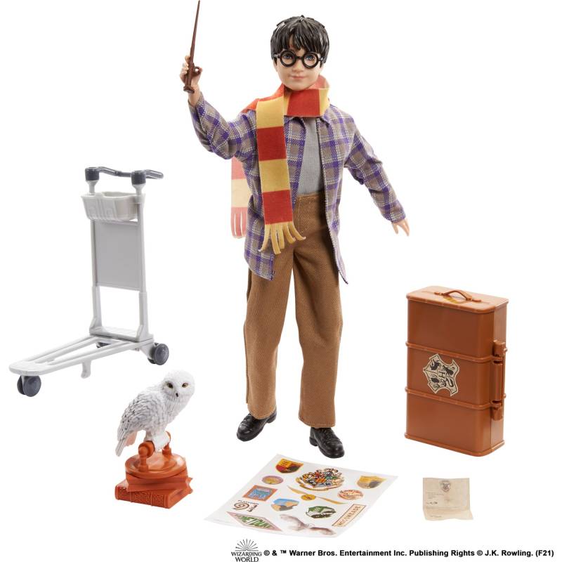 Harry Potter Gleis 9 3/4 Spielset mit Harry Potter Puppe & Hedwig Figur von Mattel