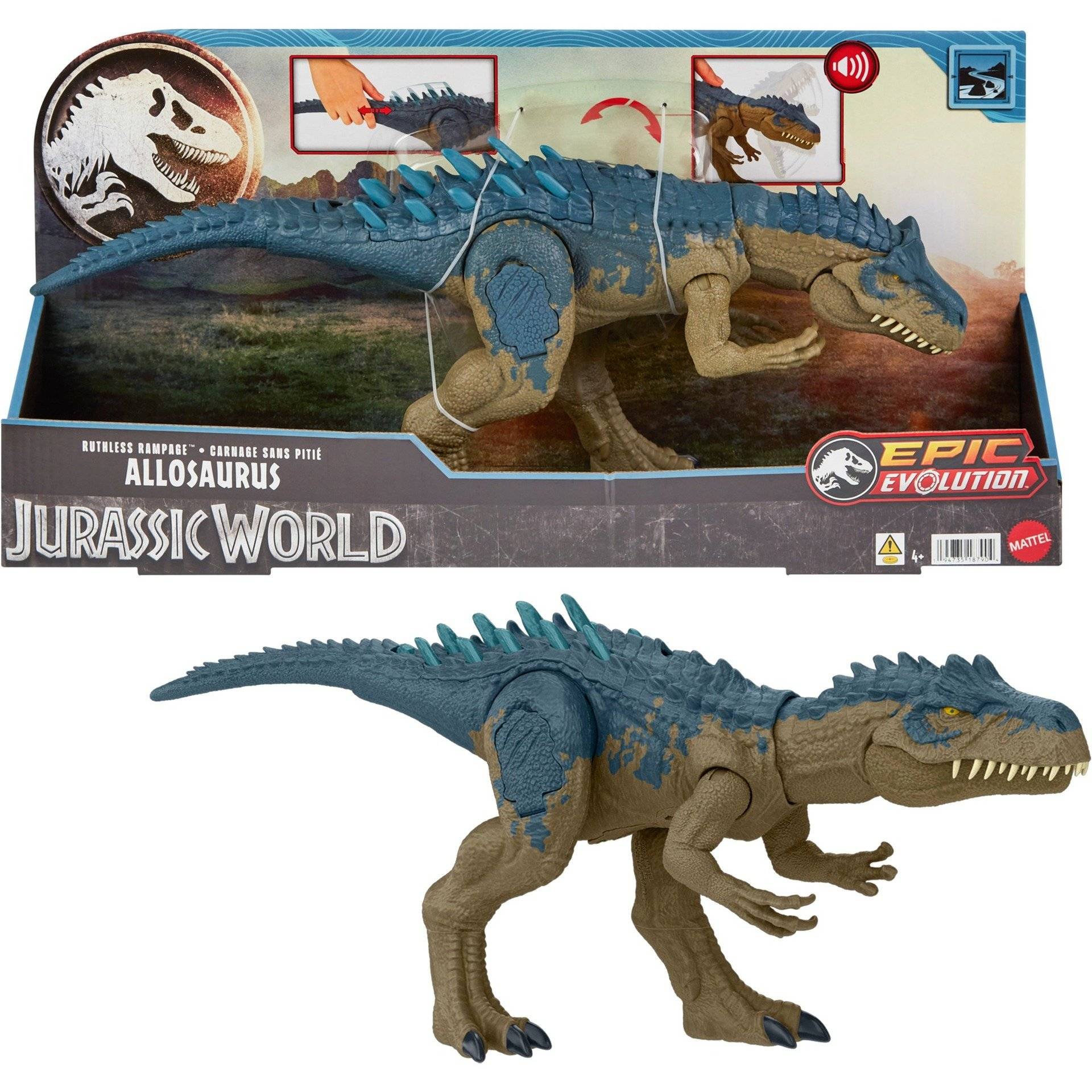 Jurassic World Ruthless Rampage Allosaurus, Spielfigur von Mattel