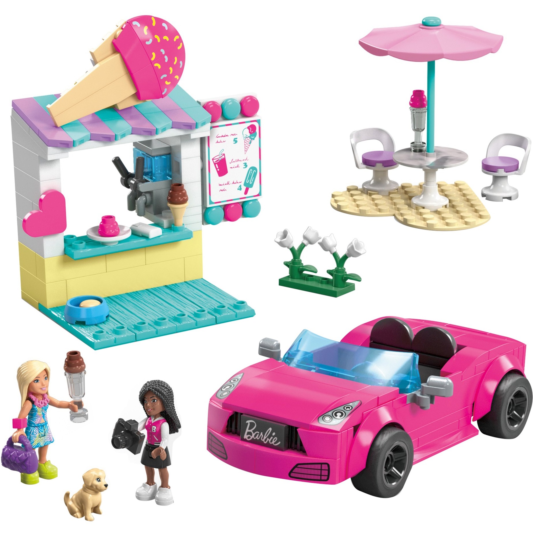 MEGA Barbie Cabrio & Eisstand, Konstruktionsspielzeug von Mattel