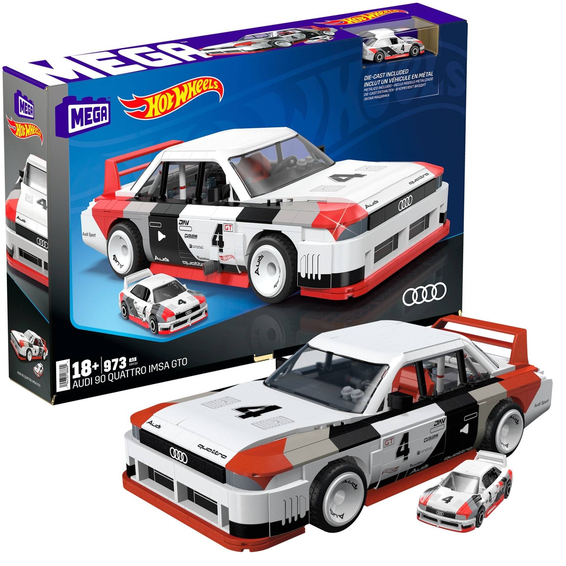 MEGA Hot Wheels Collector Audi 90 Quattro IMSA GTO, Konstruktionsspielzeug von Mattel