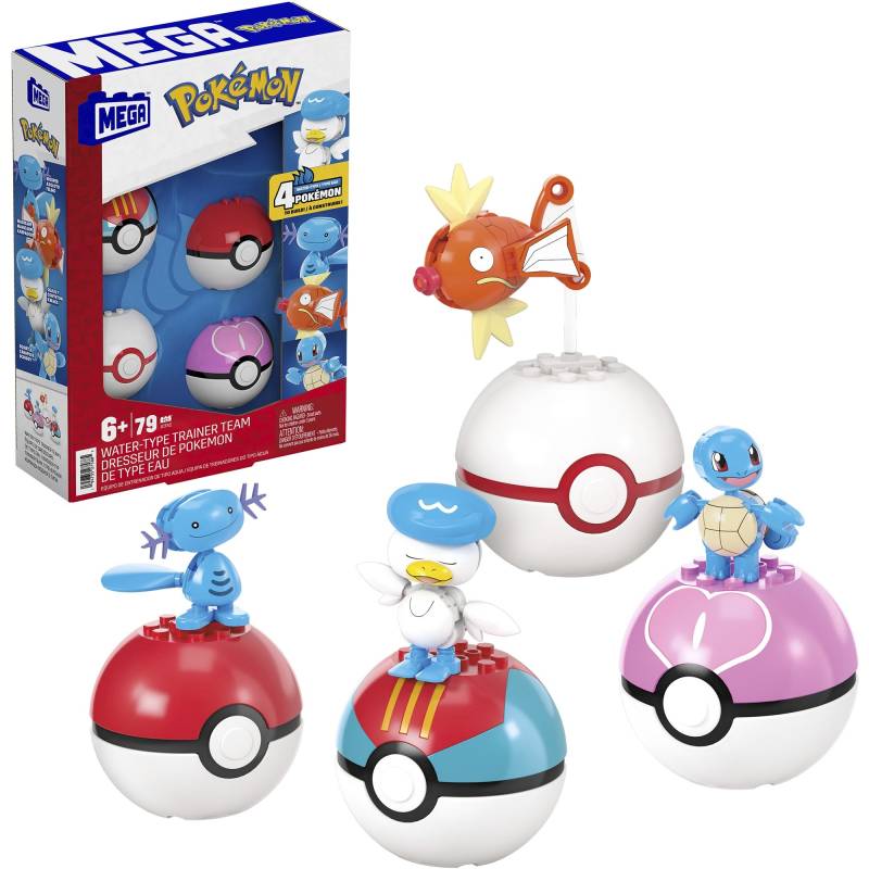 MEGA Pokémon 4 Wasser-Typ Pokémon Sets, Konstruktionsspielzeug von Mattel