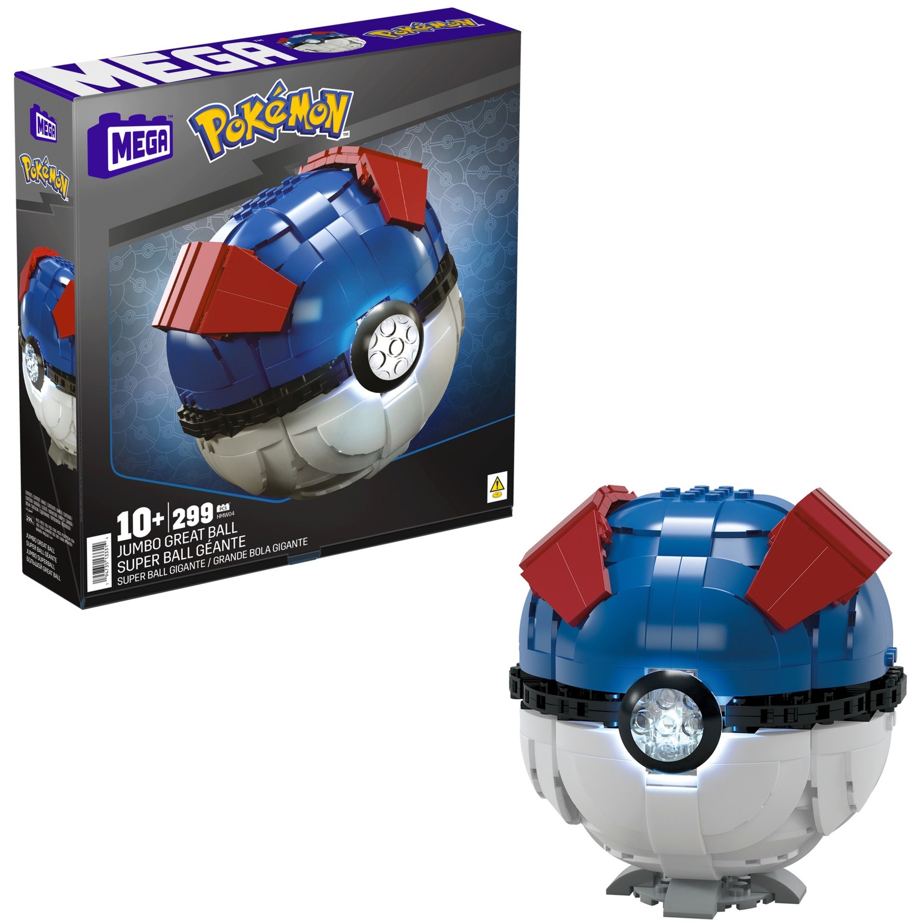 MEGA Pokémon Jumbo Superball, Konstruktionsspielzeug von Mattel