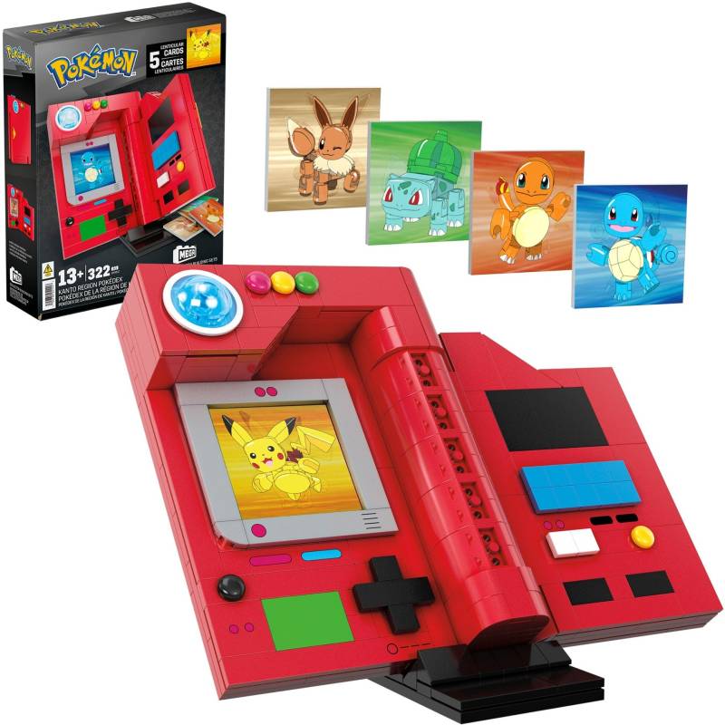MEGA Pokémon Kanto-Region Pokédex Bauset für Sammler, Konstruktionsspielzeug von Mattel