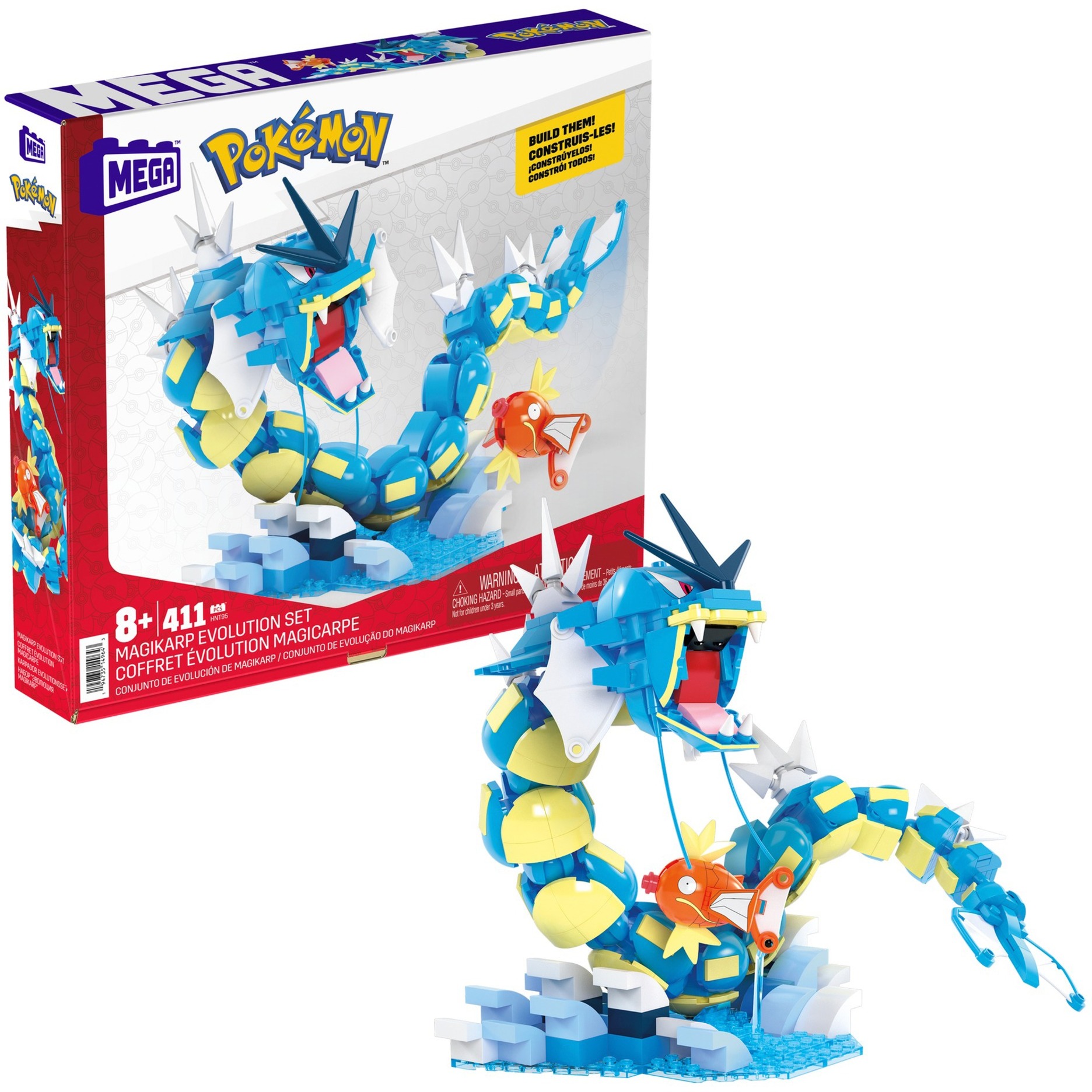 MEGA Pokémon Magikarp Evolution Set, Konstruktionsspielzeug von Mattel