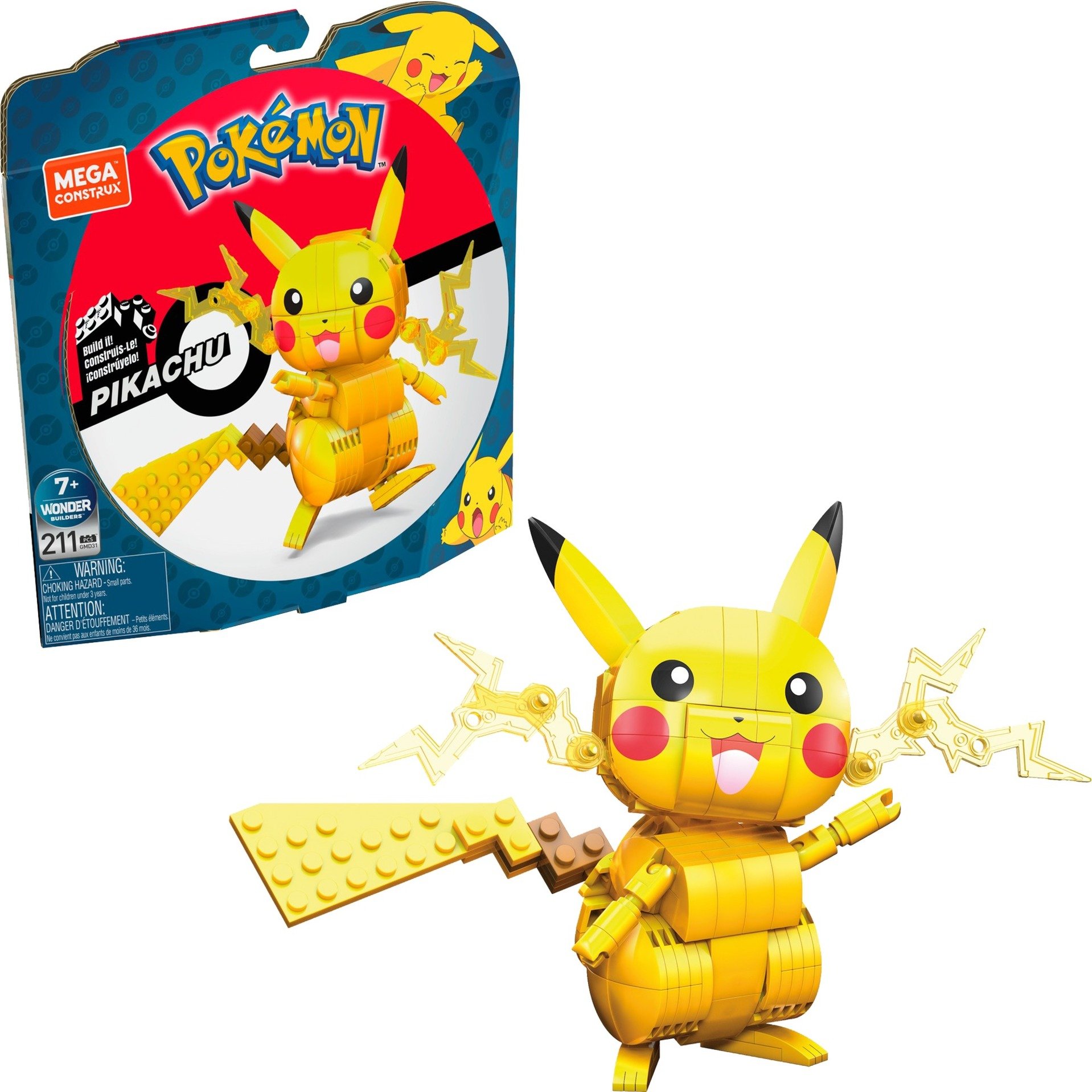 MEGA Pokémon Pikachu, Konstruktionsspielzeug von Mattel