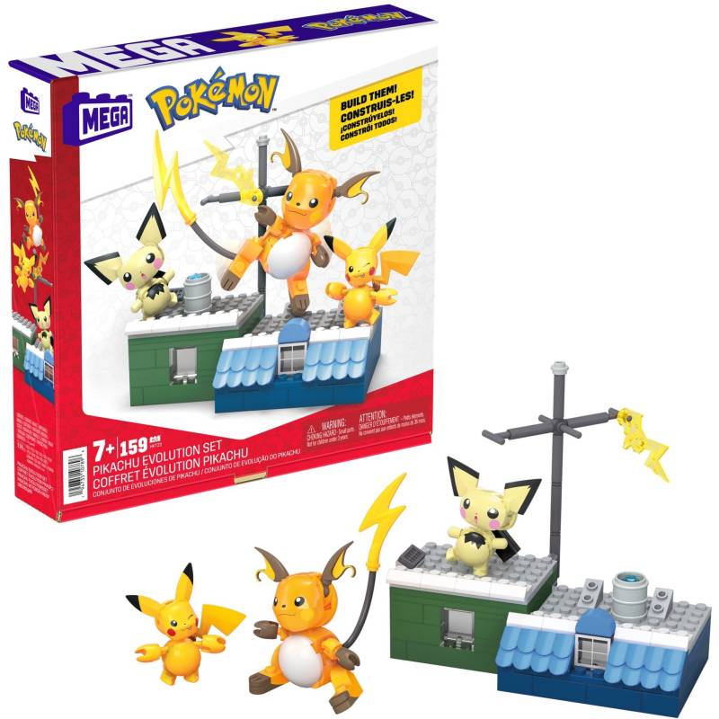 MEGA Pokémon Pikachu Evolution Set, Konstruktionsspielzeug von Mattel